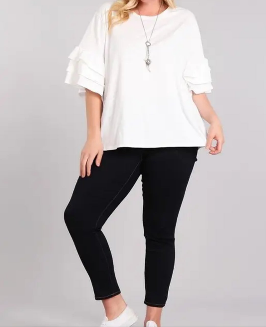 Plus size Ruffle Sleeve top